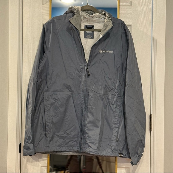 REI Gray Raincoat for Men - Picture 1 of 6
